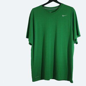 Nike Dri Fit Men's XXL wicking polyester tech gym shirt solid green